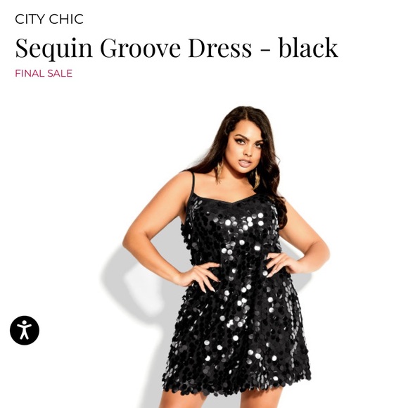 City chic Sequin Groove Dress Black, size 18, “M” in city chic sizes - Picture 9 of 10